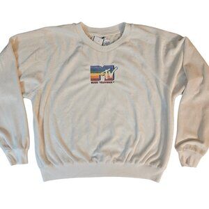 Womens Velour MTV Retro Sweatshirt Size Large